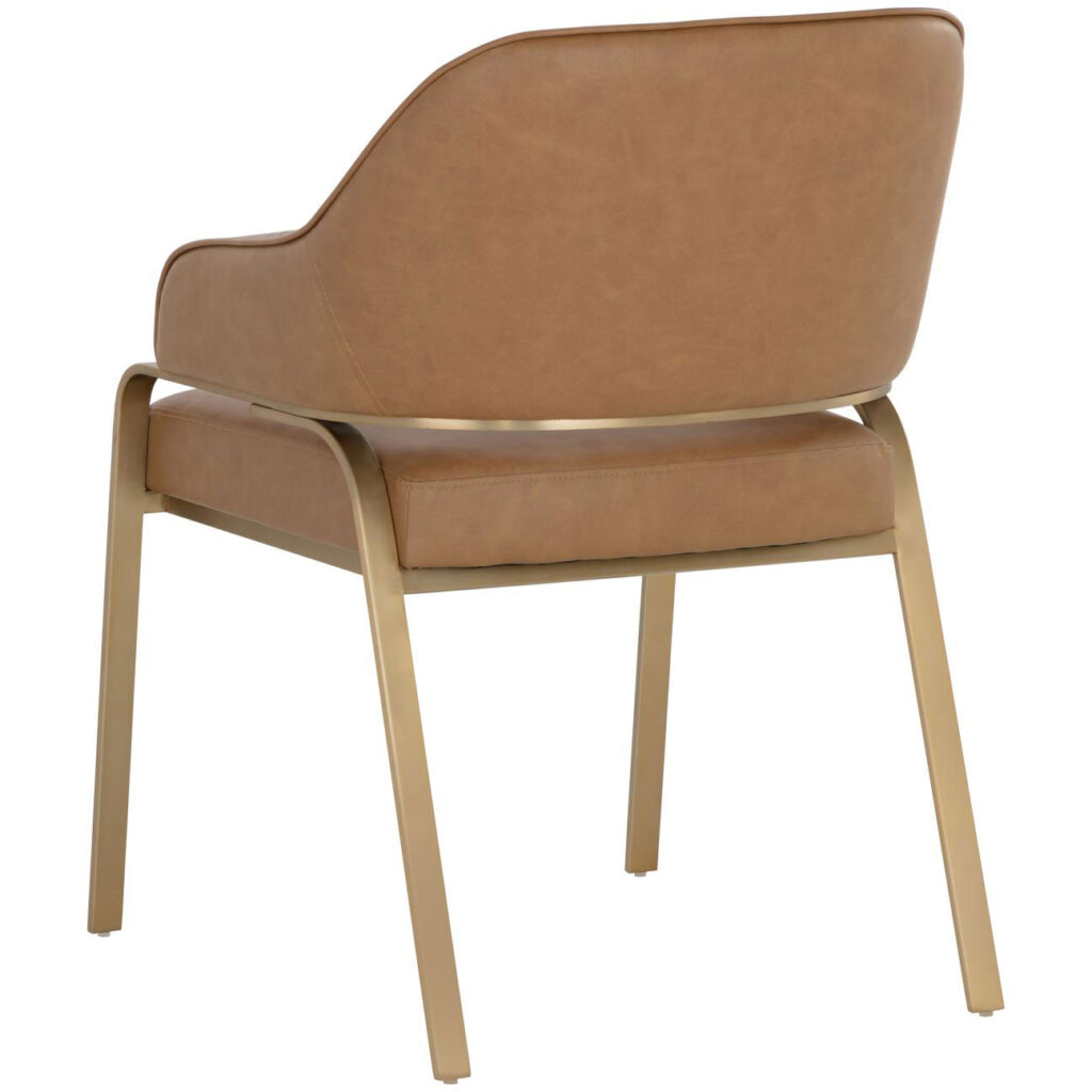 Malachi Dining Armchair - Milliken Cognac - Image 4