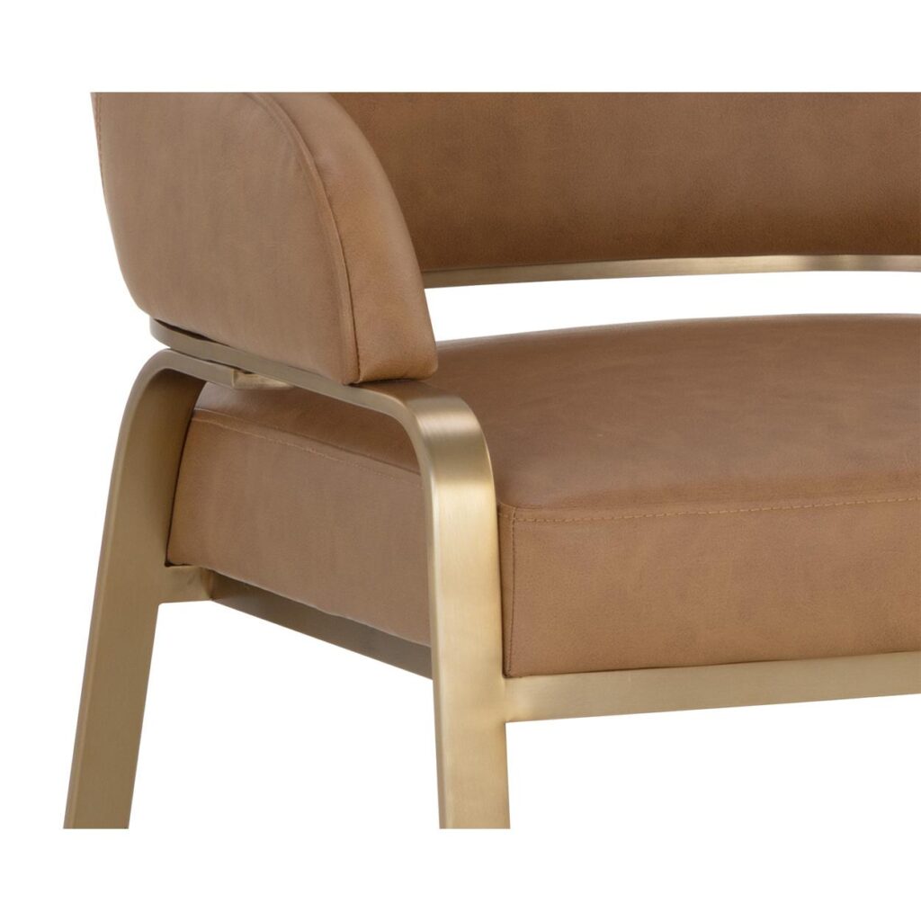 Malachi Dining Armchair - Milliken Cognac - Image 6