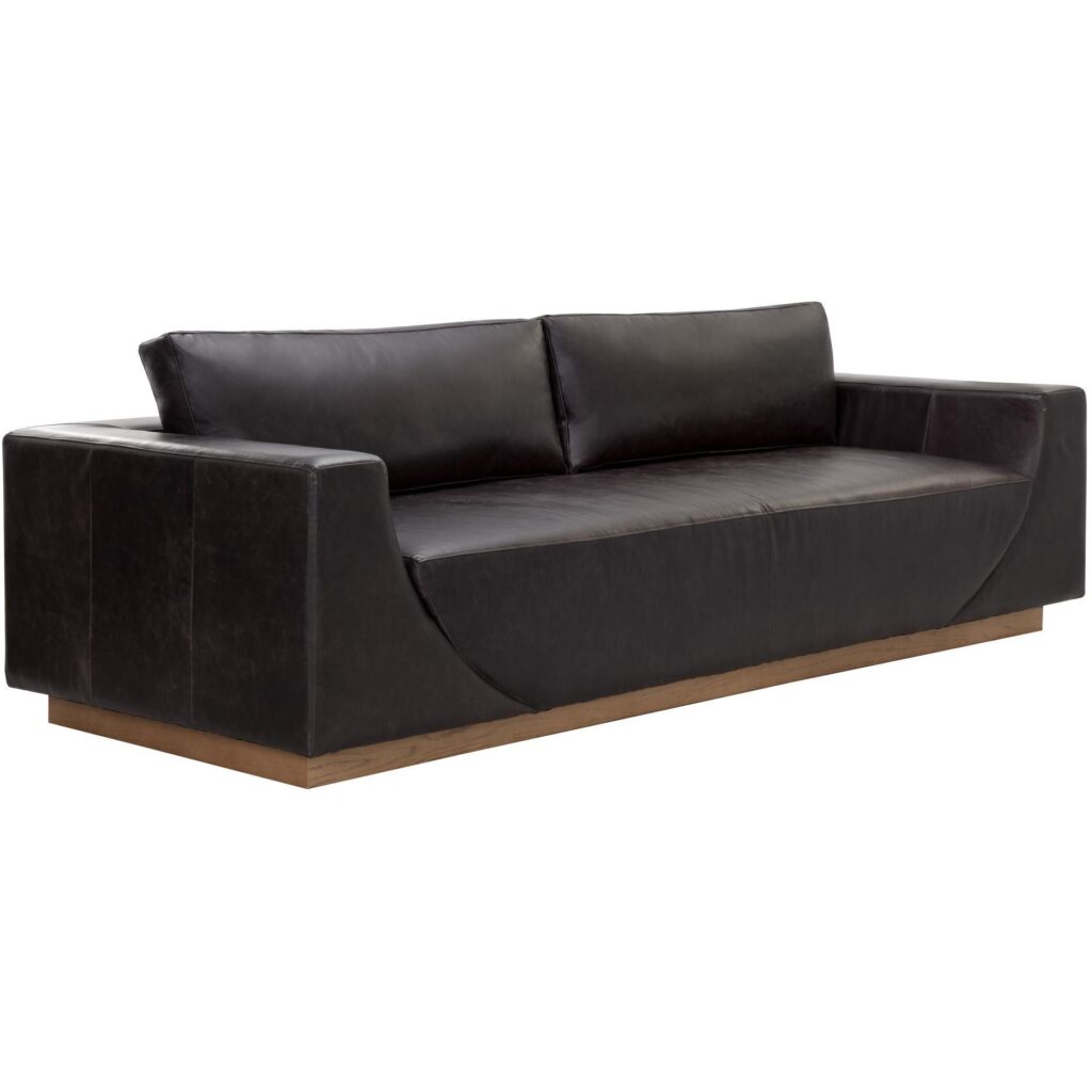 Anakin Sofa - Light Oak - Tuscany Warm Black Leather