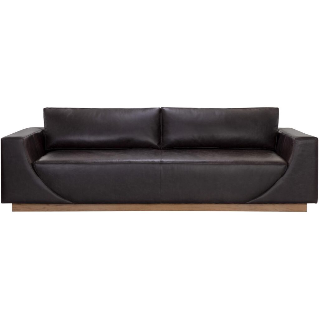 Anakin Sofa - Light Oak - Tuscany Warm Black Leather - Image 2