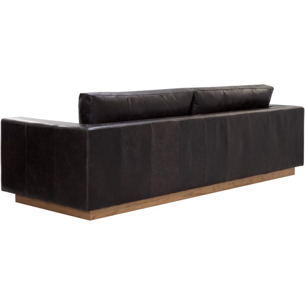 Anakin Sofa - Light Oak - Tuscany Warm Black Leather - Image 3