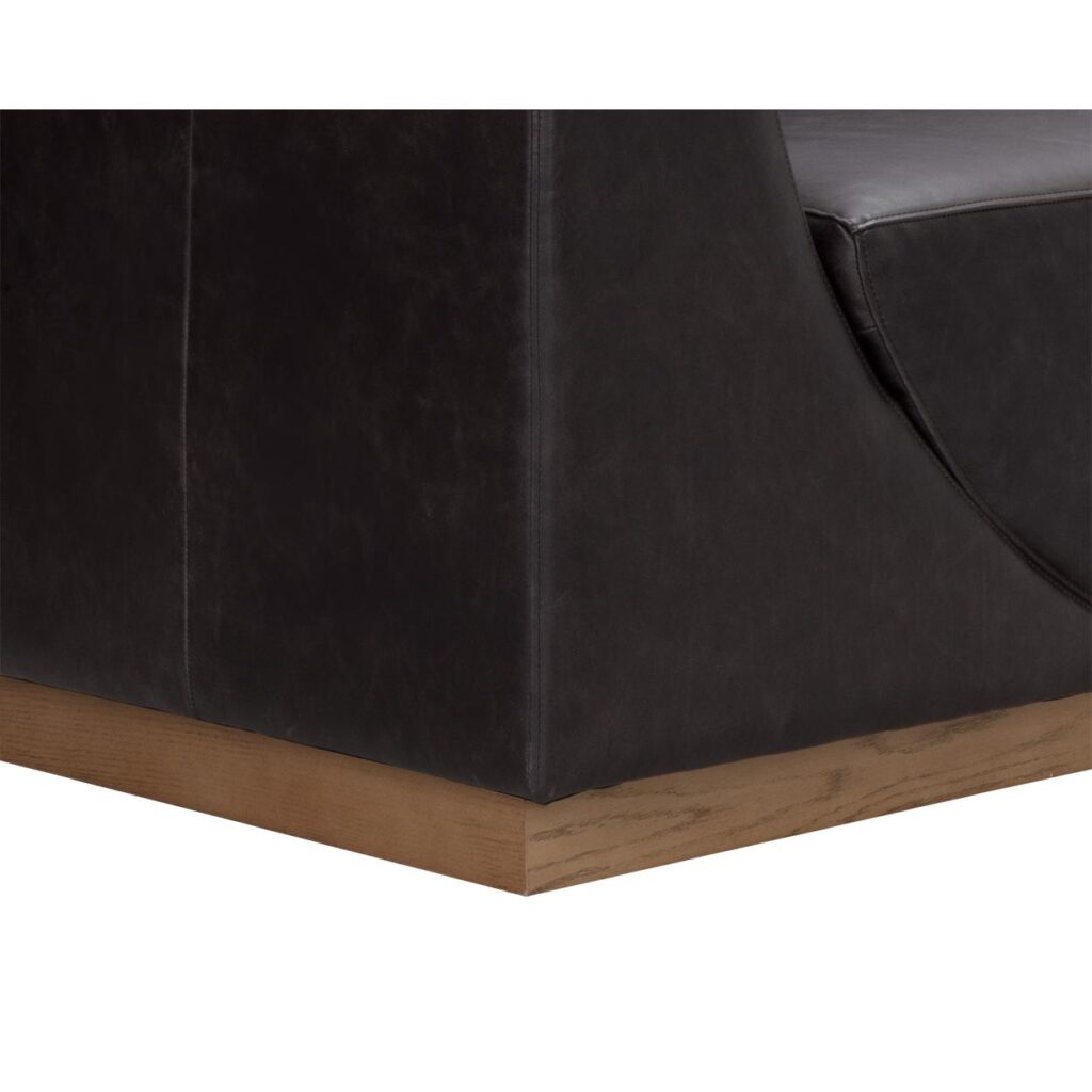 Anakin Sofa - Light Oak - Tuscany Warm Black Leather - Image 5