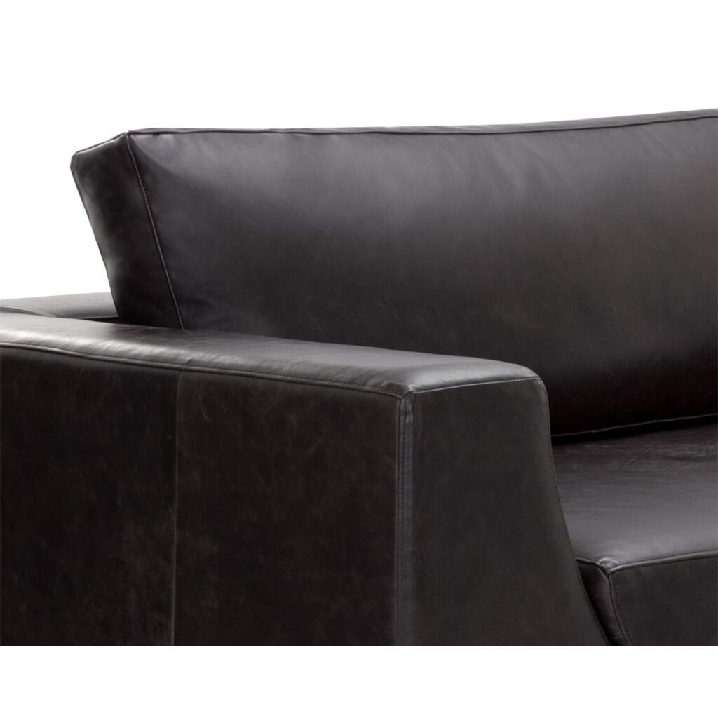 Anakin Sofa - Light Oak - Tuscany Warm Black Leather - Image 6