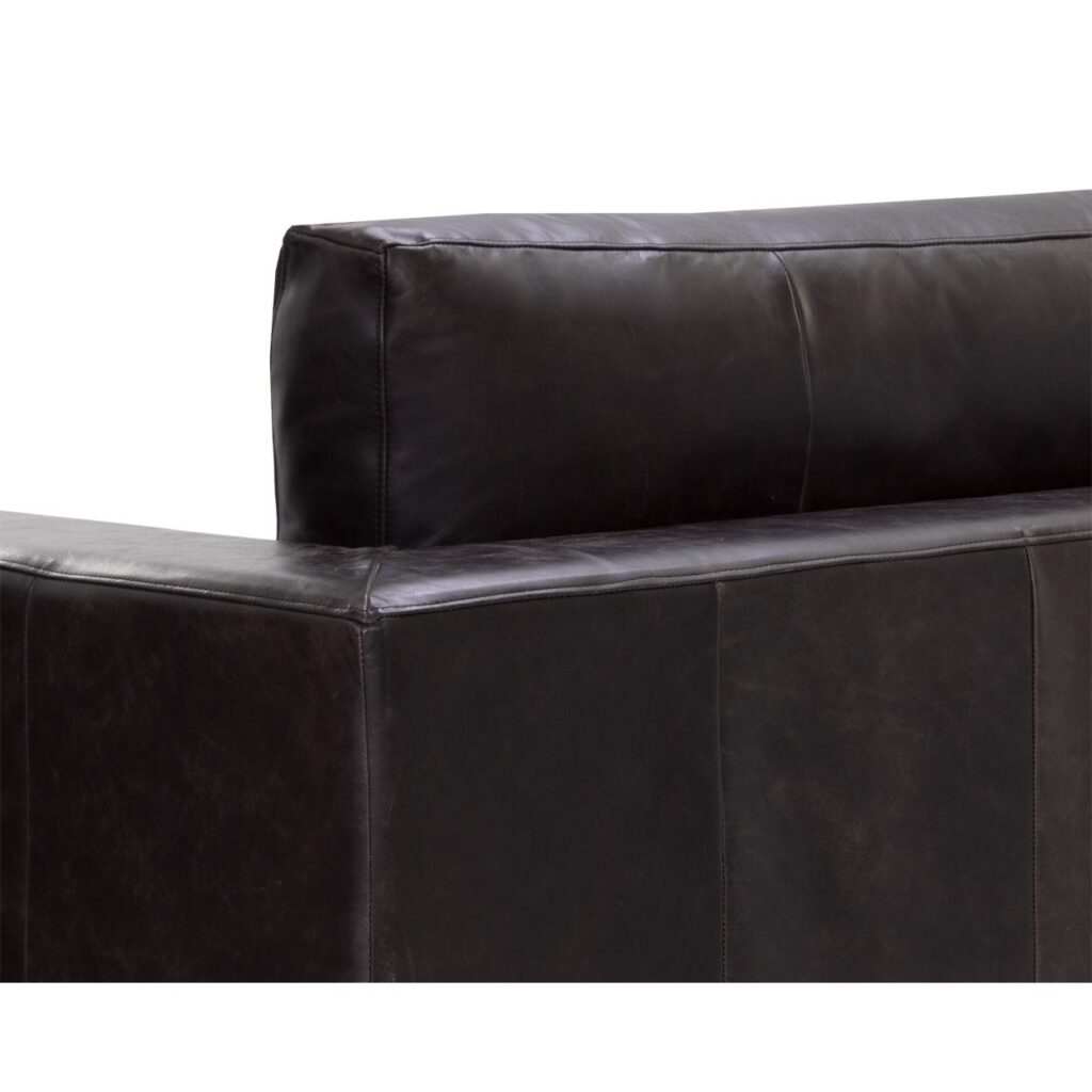 Anakin Sofa - Light Oak - Tuscany Warm Black Leather - Image 7