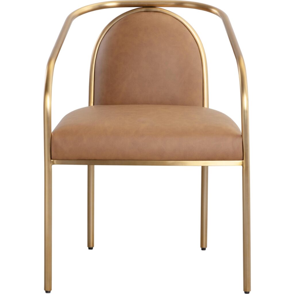 Cicero Dining Armchair - Milliken Cognac - Image 2