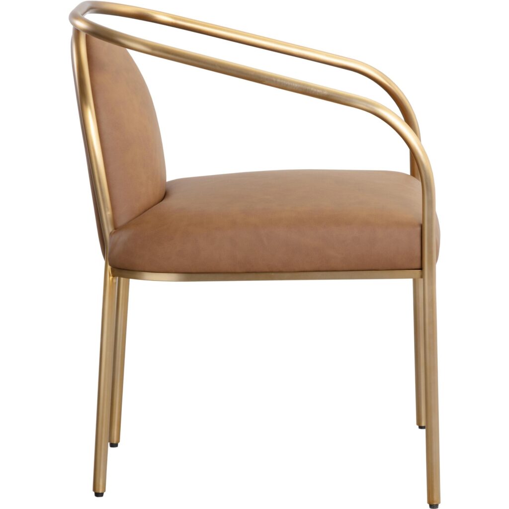 Cicero Dining Armchair - Milliken Cognac - Image 3