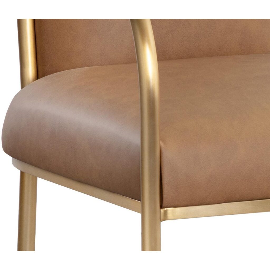 Cicero Dining Armchair - Milliken Cognac - Image 6