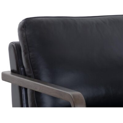 Castell Swivel Lounge Chair - Brown - Cortina Black Leather 111248 111248 CASTELL SWIVEL LOUNGE CHAIR BROWN CORTINA BLACK LEATHER 7