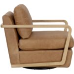 Castell Swivel Lounge Chair - Rustic Oak - Ludlow Sesame Leather 10 Castell Swivel Lounge Chair - Rustic Oak - Ludlow Sesame Leather 111249 111249 CASTELL SWIVEL LOUNGE CHAIR RUSTIC OAK LUDLOW SESAME LEATHER 2