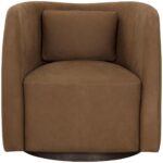 Emilie Swivel Lounge Chair - Nubuck Caramel Leather 8 Emilie Swivel Lounge Chair - Nubuck Caramel Leather 111250 111250 EMILIE SWIVEL LOUNGE CHAIR NUBUCK CARAMEL LEATHER 1
