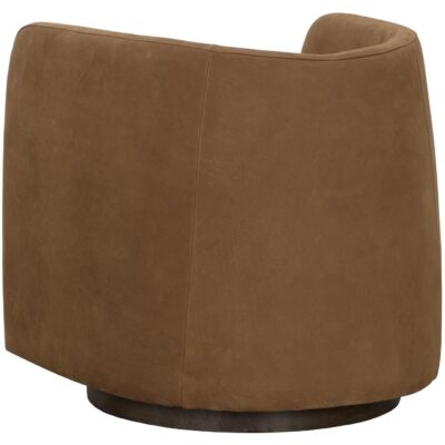 Emilie Swivel Lounge Chair - Nubuck Caramel Leather 111250 111250 EMILIE SWIVEL LOUNGE CHAIR NUBUCK CARAMEL LEATHER 3