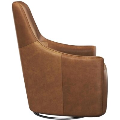 Carmine Swivel Lounge Chair - Cognac Leather 111264 111264 CARMINE SWIVEL LOUNGE CHAIR COGNAC LEATHER 2 1