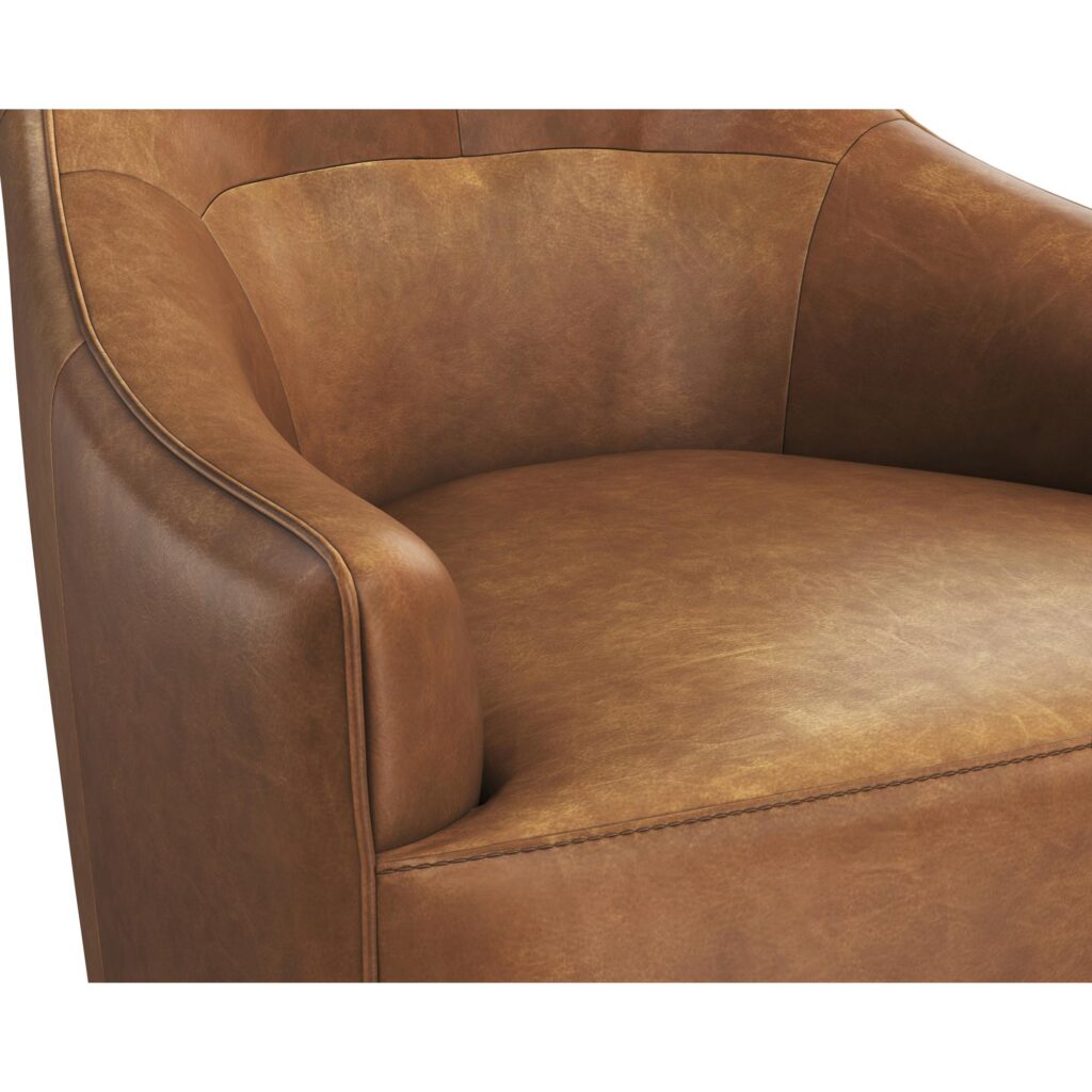 Carmine Swivel Lounge Chair - Cognac Leather - Image 5