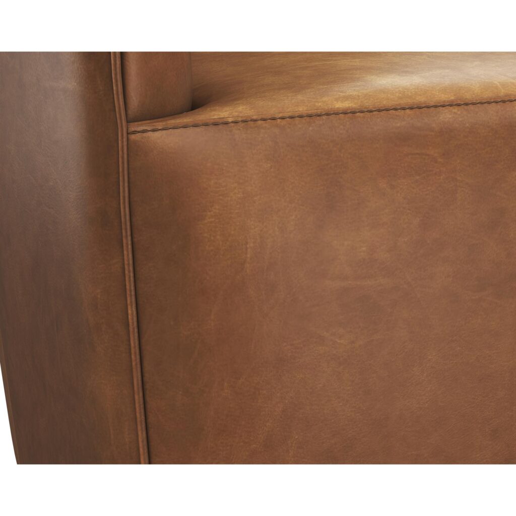 Carmine Swivel Lounge Chair - Cognac Leather - Image 6