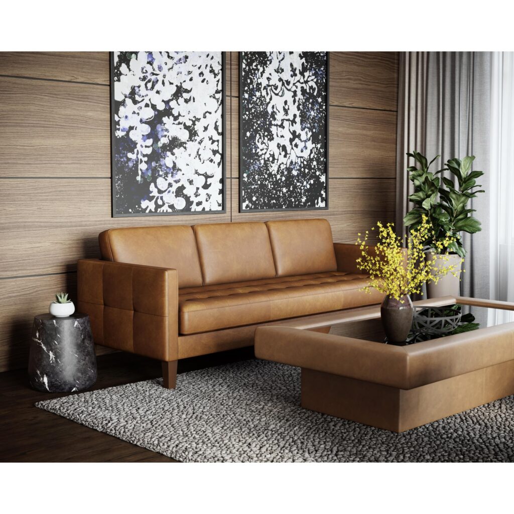 Karmelo Sofa - Cognac Leather - Image 3