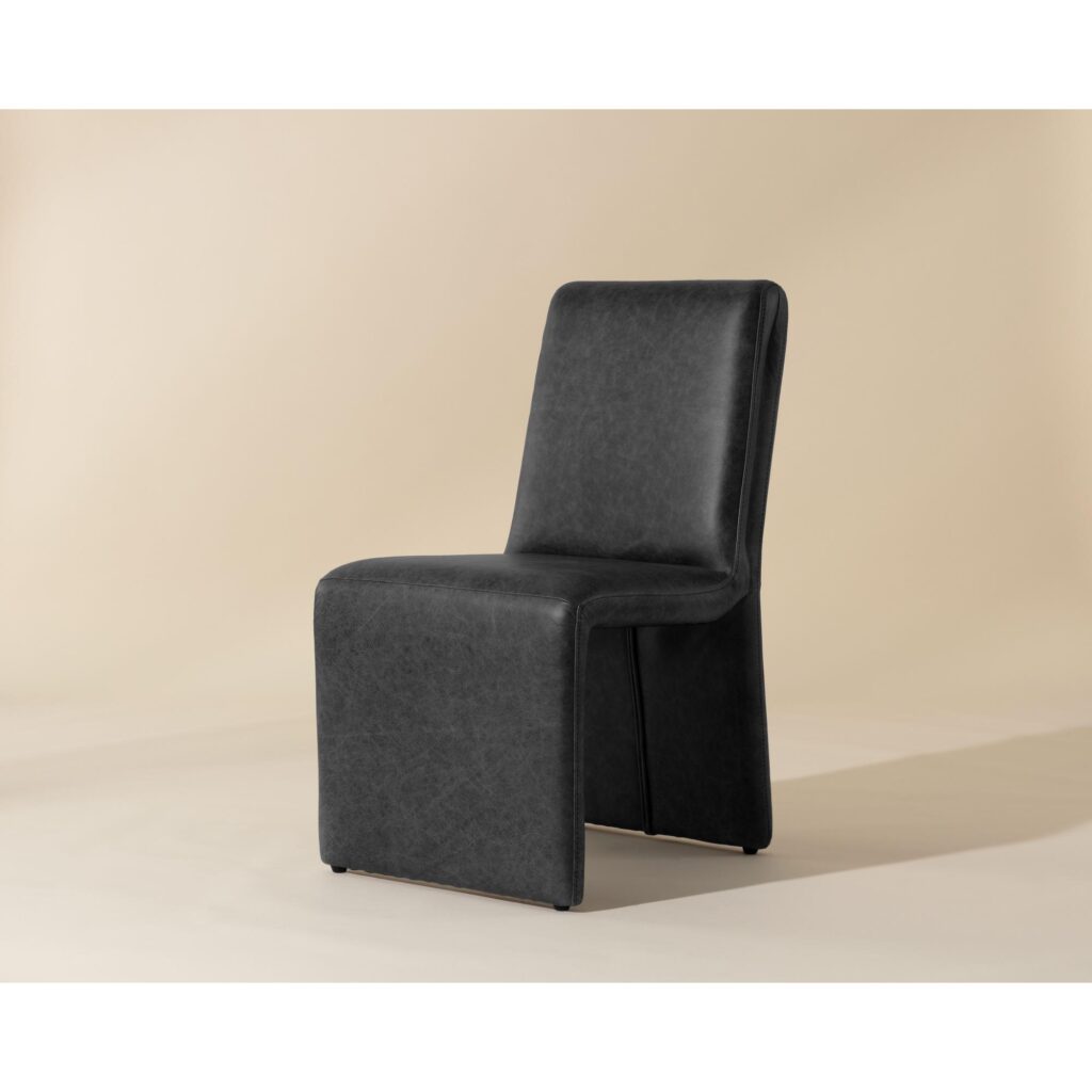 Cascata Dining Chair - Marseille Black Leather