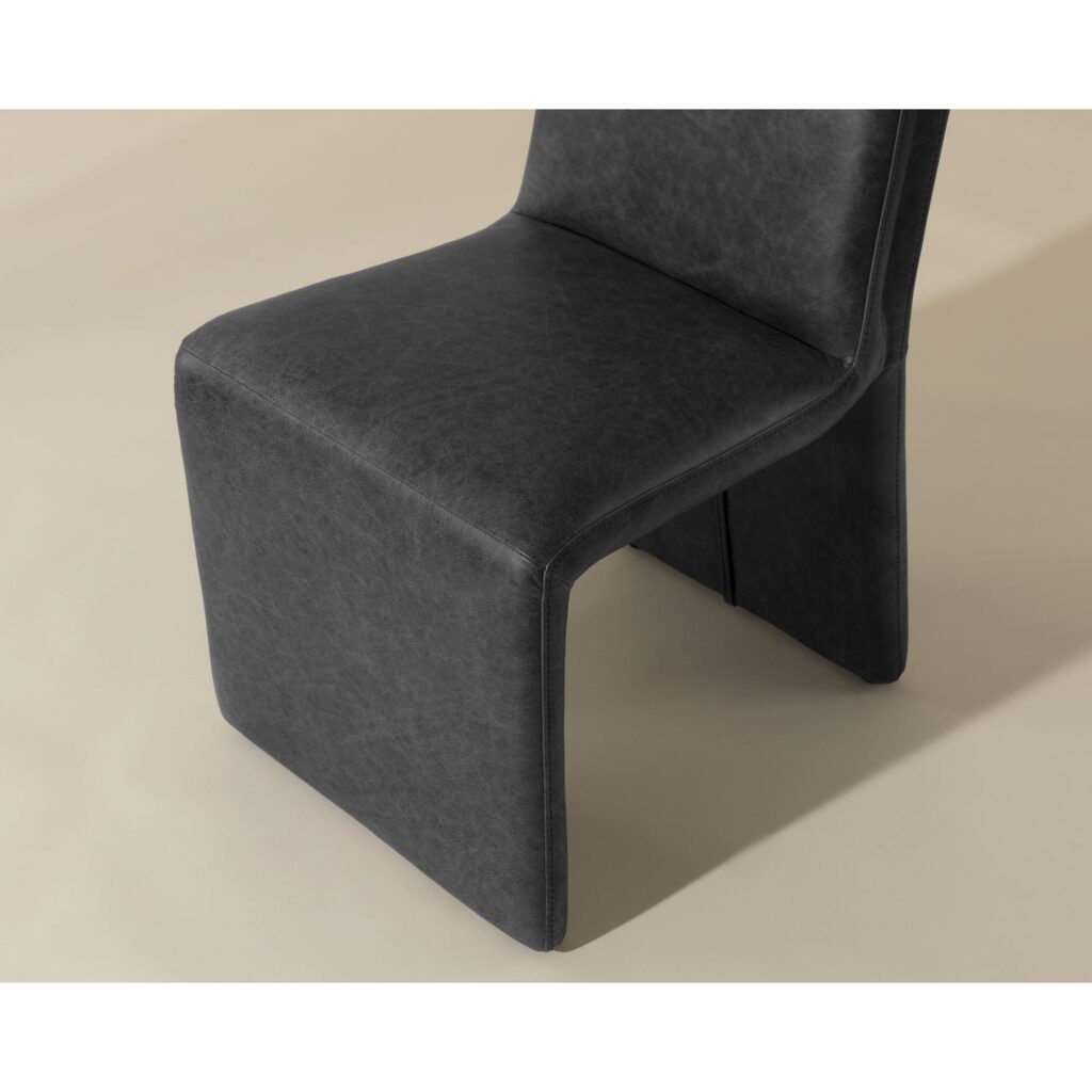 Cascata Dining Chair - Marseille Black Leather - Image 5