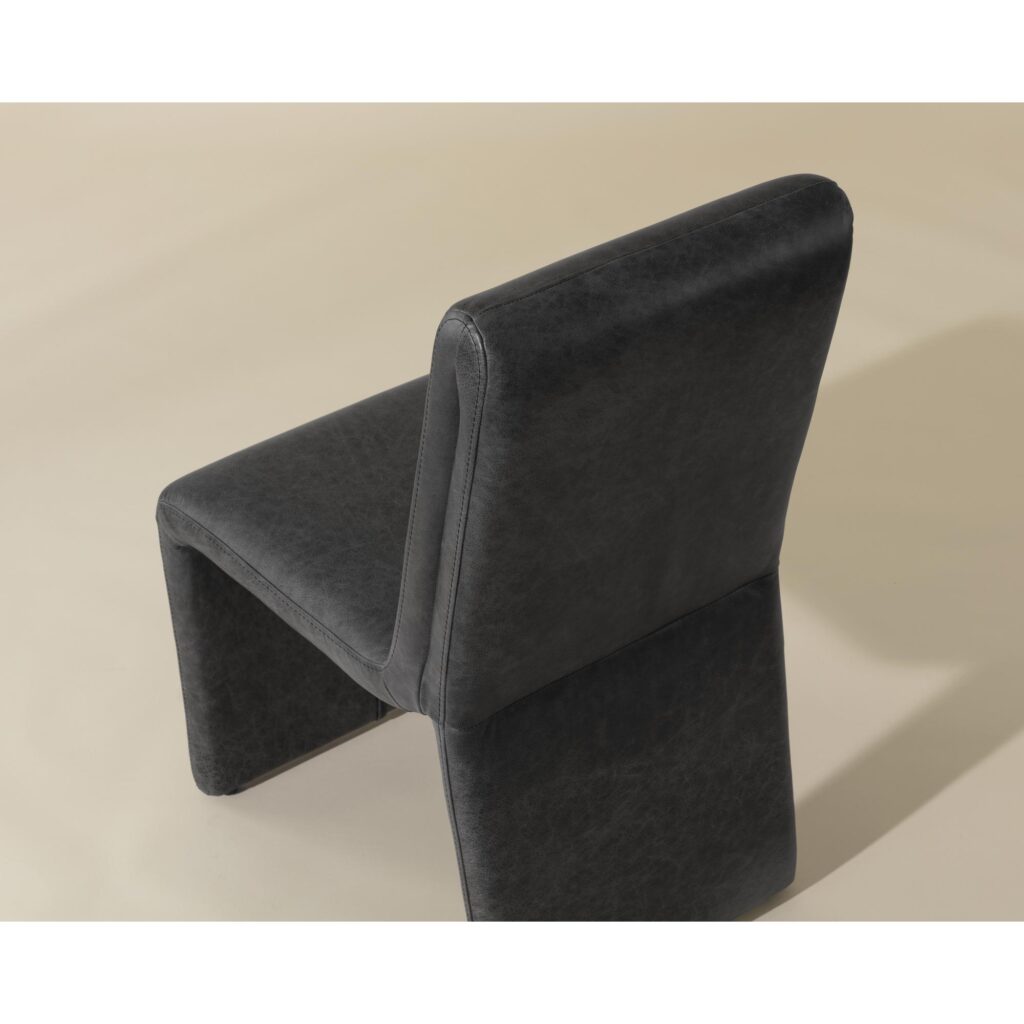 Cascata Dining Chair - Marseille Black Leather - Image 7