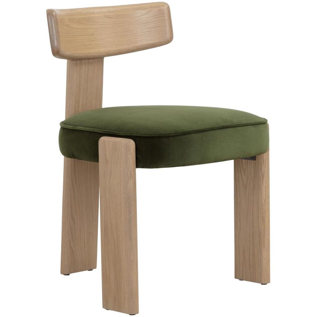 Horton Dining Chair - Rustic Oak - Forest Green