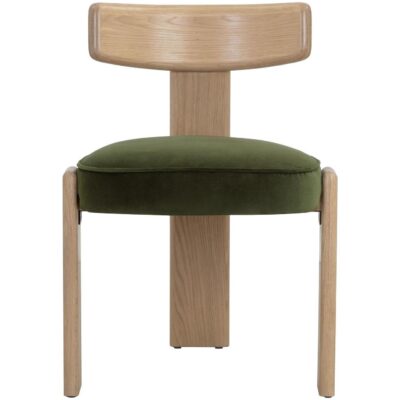 Horton Dining Chair - Rustic Oak - Forest Green 111317 111317 HORTON DINING CHAIR FOREST GREEN 1