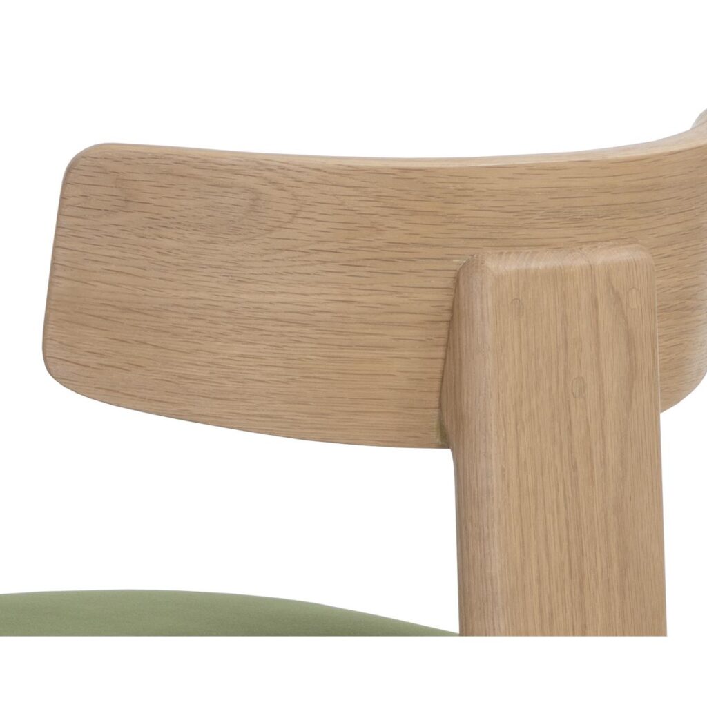 Horton Dining Chair - Rustic Oak - Forest Green - Image 7