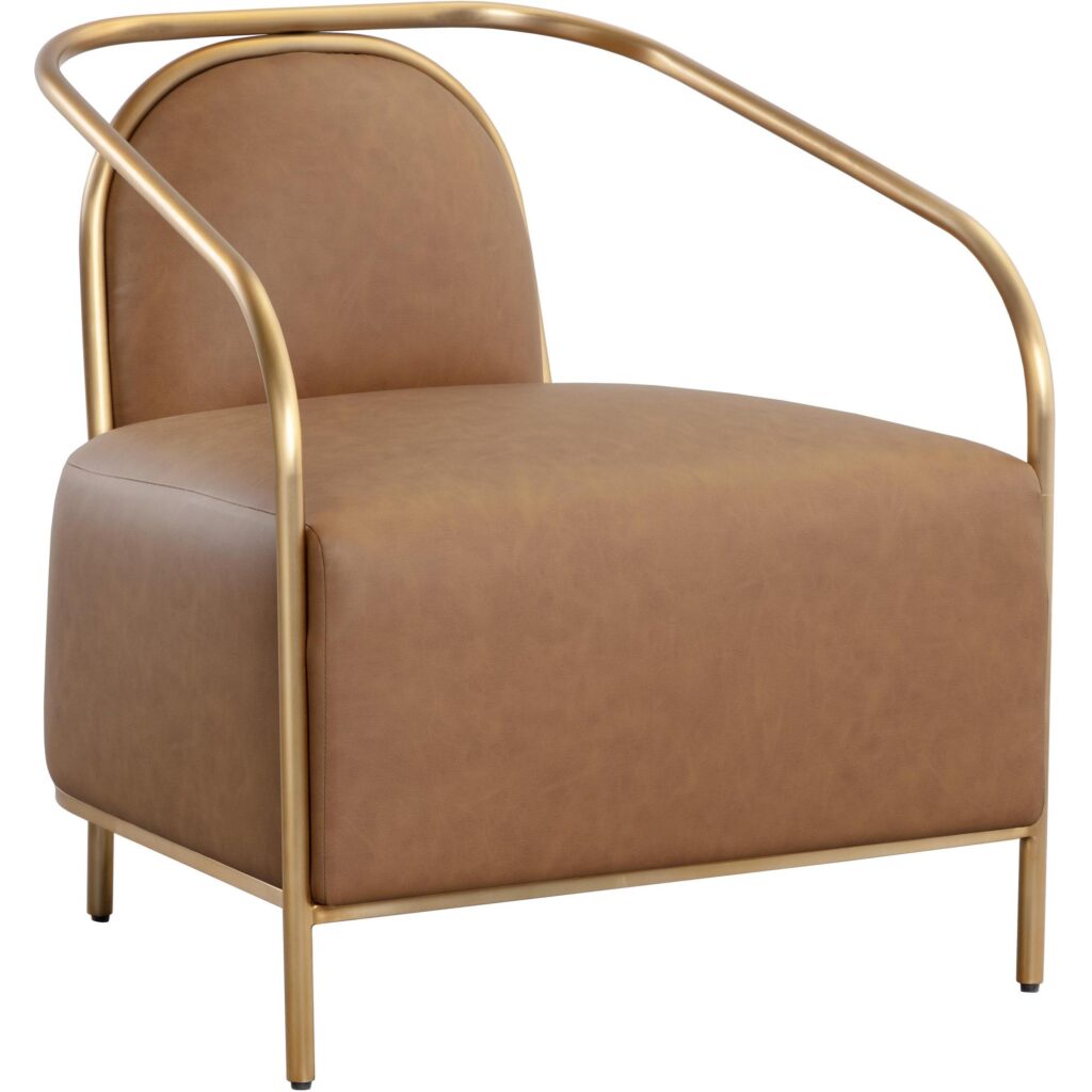 Cicero Lounge Chair - Milliken Cognac