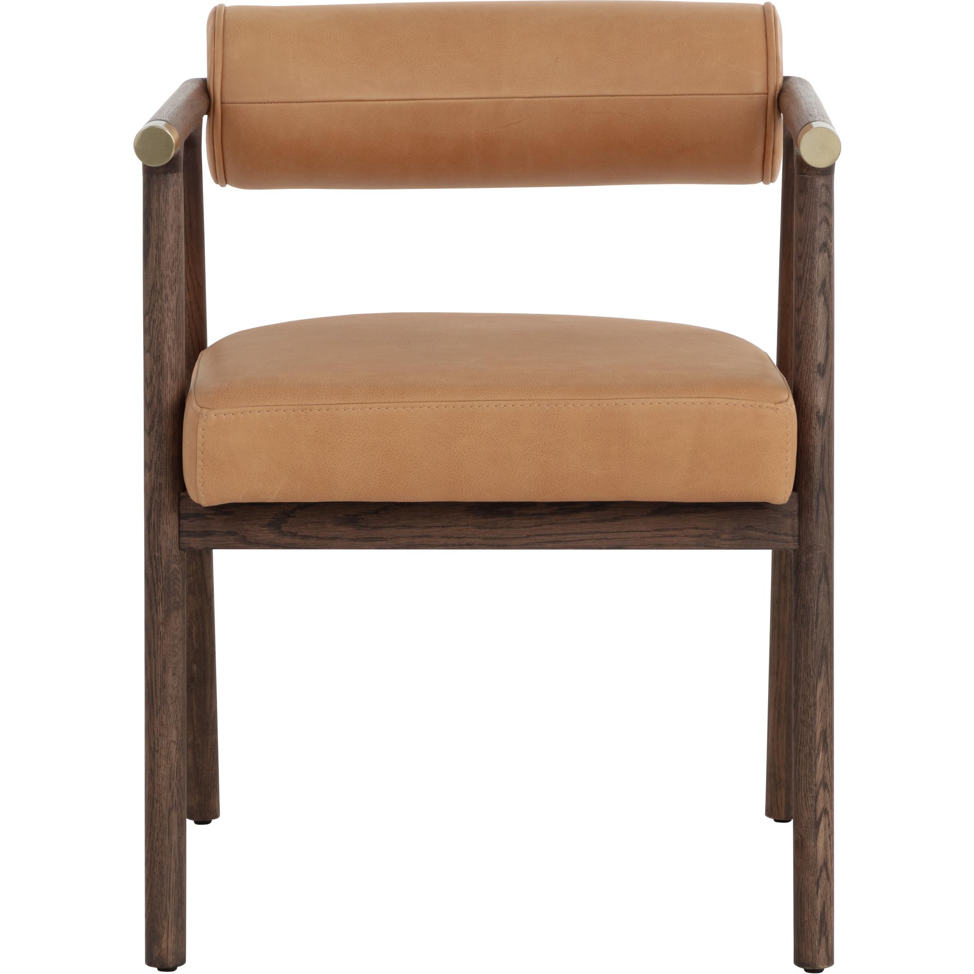 Sova Dining Armchair - Antique Brown - Sahara Camel Leather 2 Sova Dining Armchair - Antique Brown - Sahara Camel Leather - Image 2