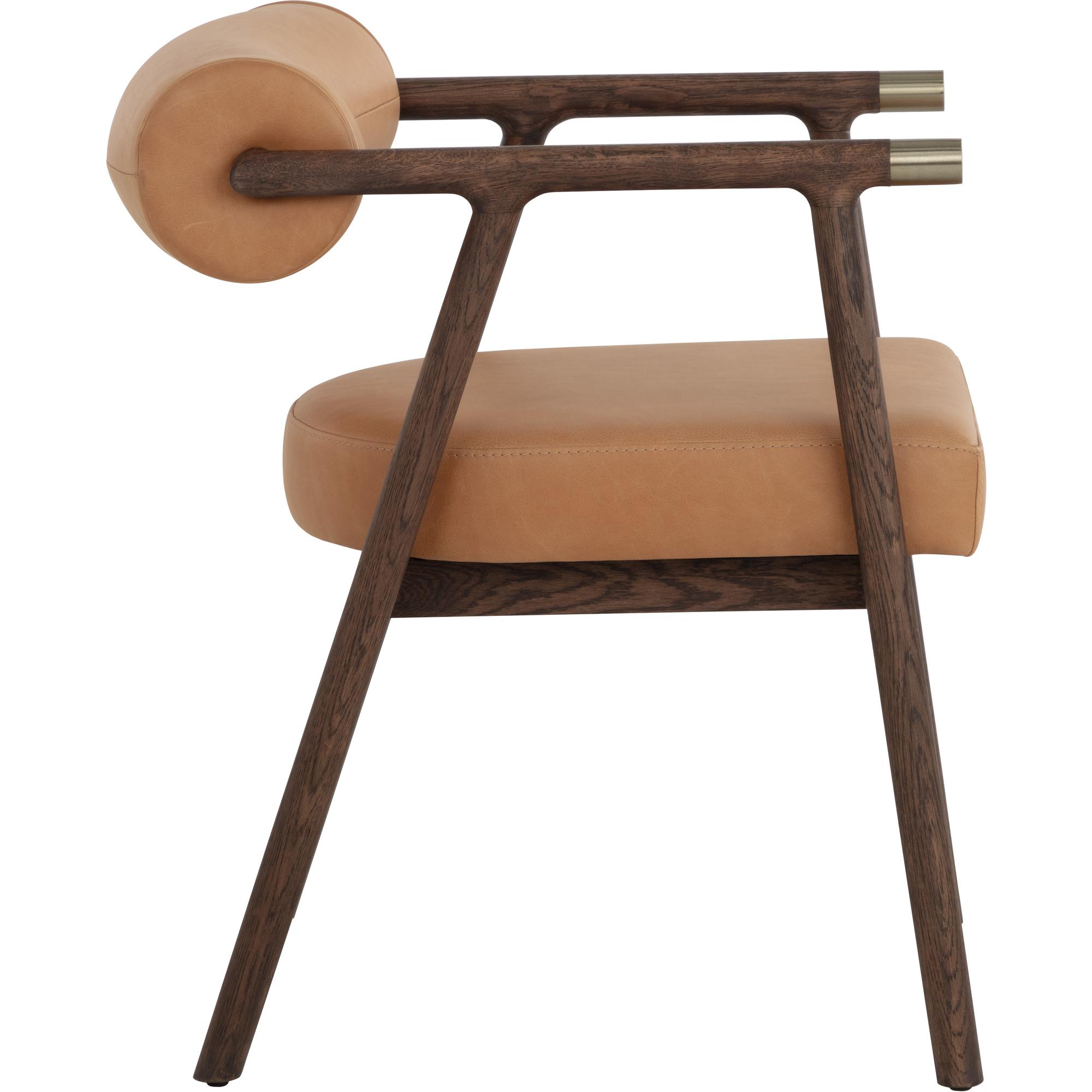 Sova Dining Armchair - Antique Brown - Sahara Camel Leather 3 Sova Dining Armchair - Antique Brown - Sahara Camel Leather - Image 3