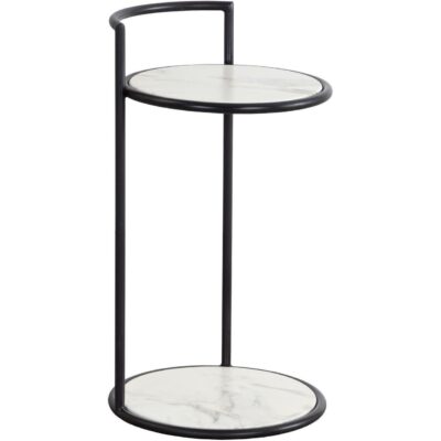 Parga End Table - Black - Marble Look 111343 111343 PARGA END TABLE BLACK MARBLE LOOK 1