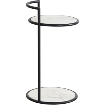 Parga End Table - Black - Marble Look 111343 111343 PARGA END TABLE BLACK MARBLE LOOK 2