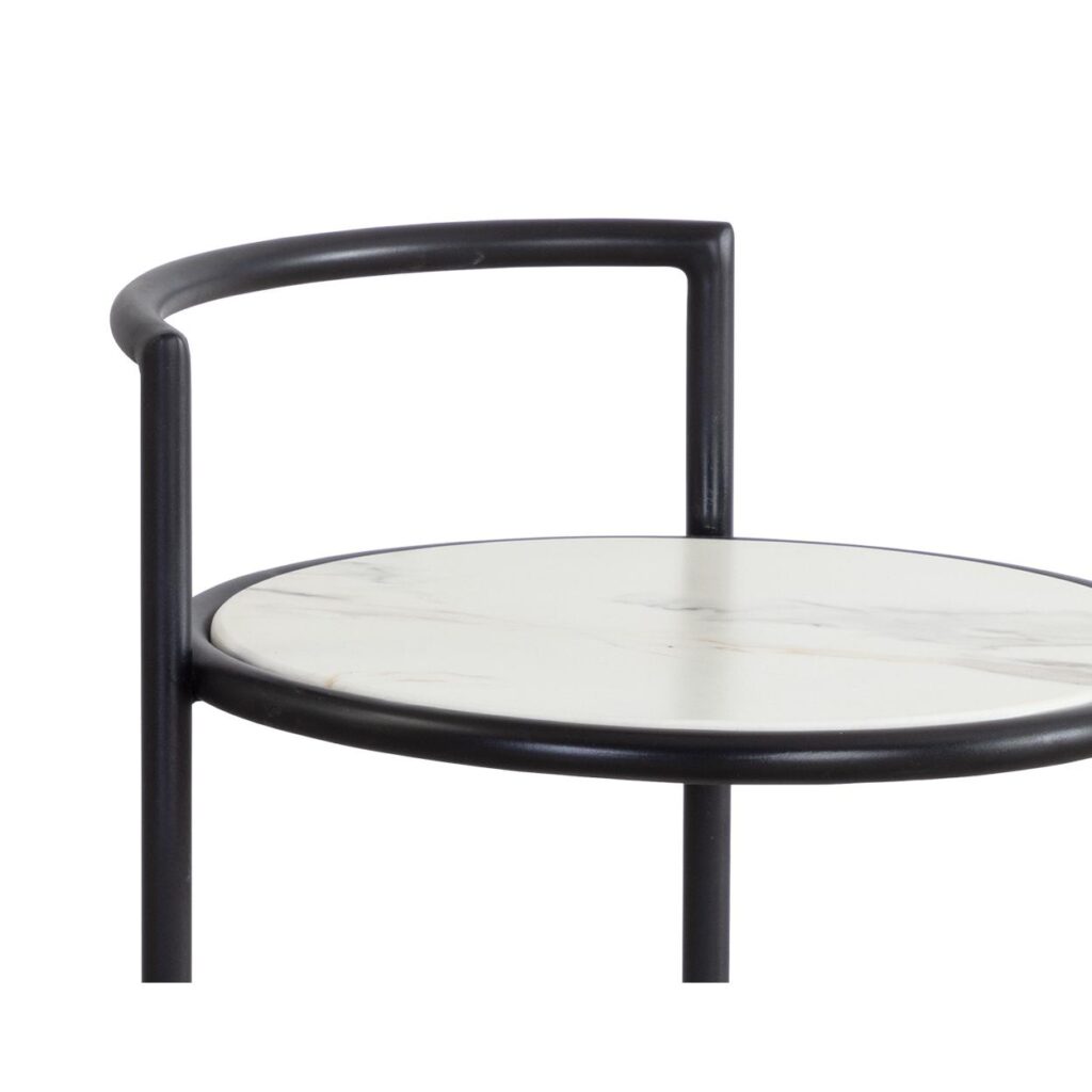 Parga End Table - Black - Marble Look - Image 5