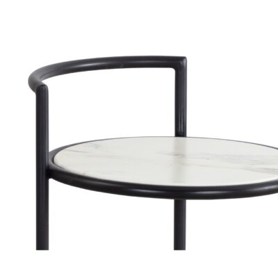 Parga End Table - Black - Marble Look 111343 111343 PARGA END TABLE BLACK MARBLE LOOK 6