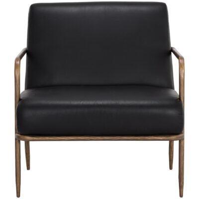 Lathan Lounge Chair - Charcoal Black Leather 111357 111357 LATHAN LOUNGE CHAIR CHARCOAL BLACK LEATHER 1