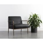 Lathan Lounge Chair - Charcoal Black Leather 12 Lathan Lounge Chair - Charcoal Black Leather 111357 111357 LATHAN LOUNGE CHAIR CHARCOAL BLACK LEATHER 5