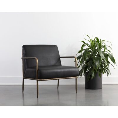 Lathan Lounge Chair - Charcoal Black Leather 111357 111357 LATHAN LOUNGE CHAIR CHARCOAL BLACK LEATHER 5