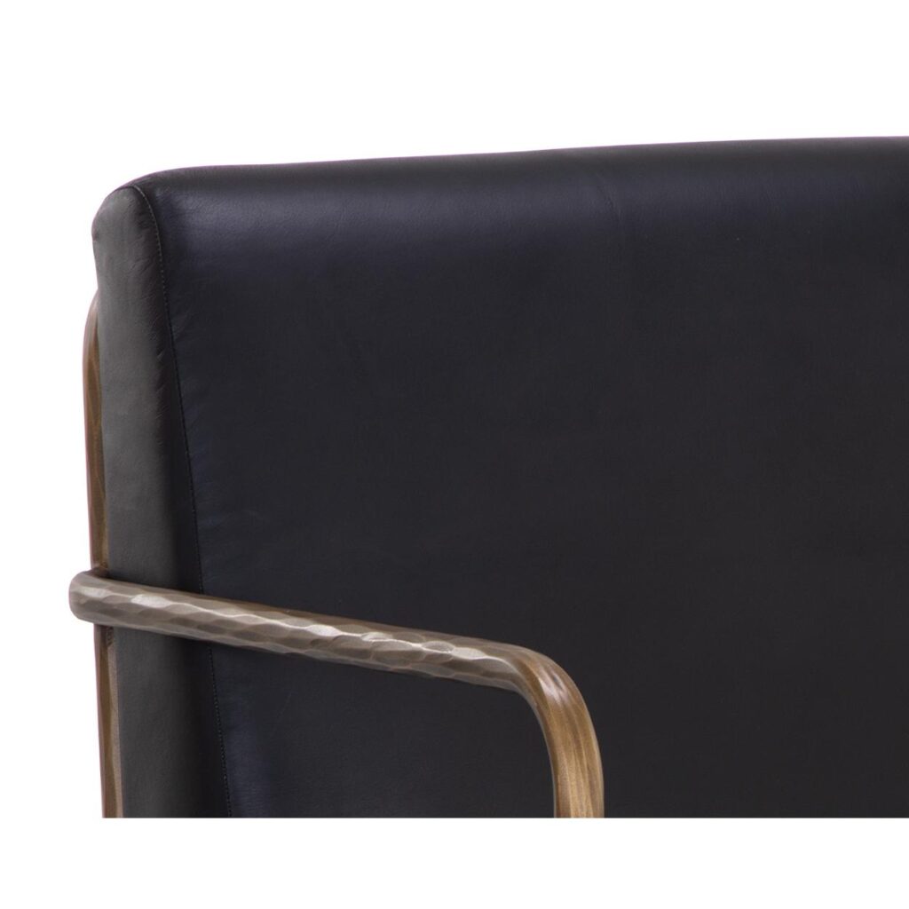 Lathan Lounge Chair - Charcoal Black Leather - Image 7