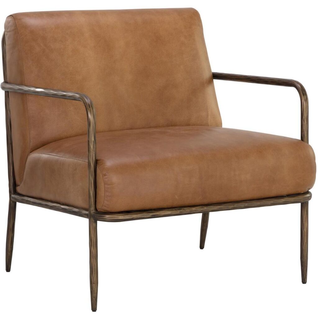 Lathan Lounge Chair - Tan Leather