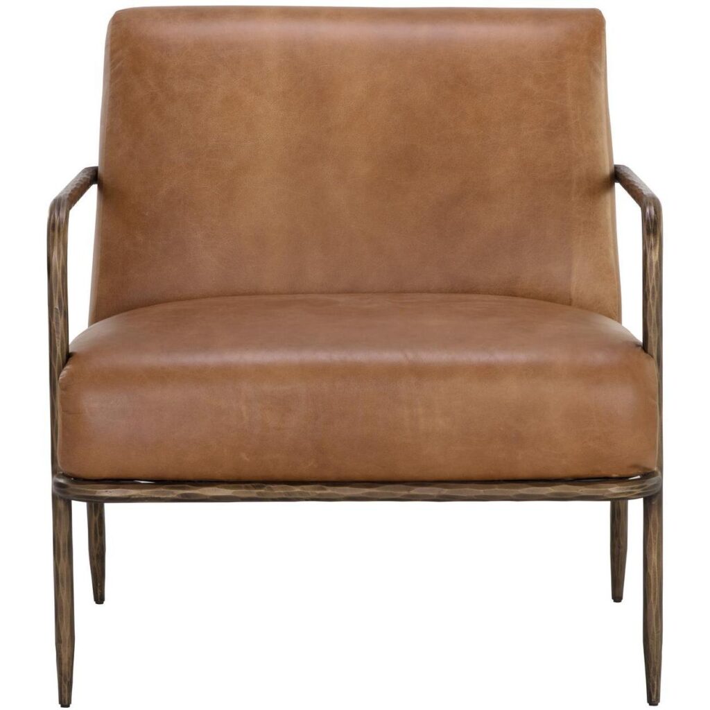 Lathan Lounge Chair - Tan Leather - Image 2