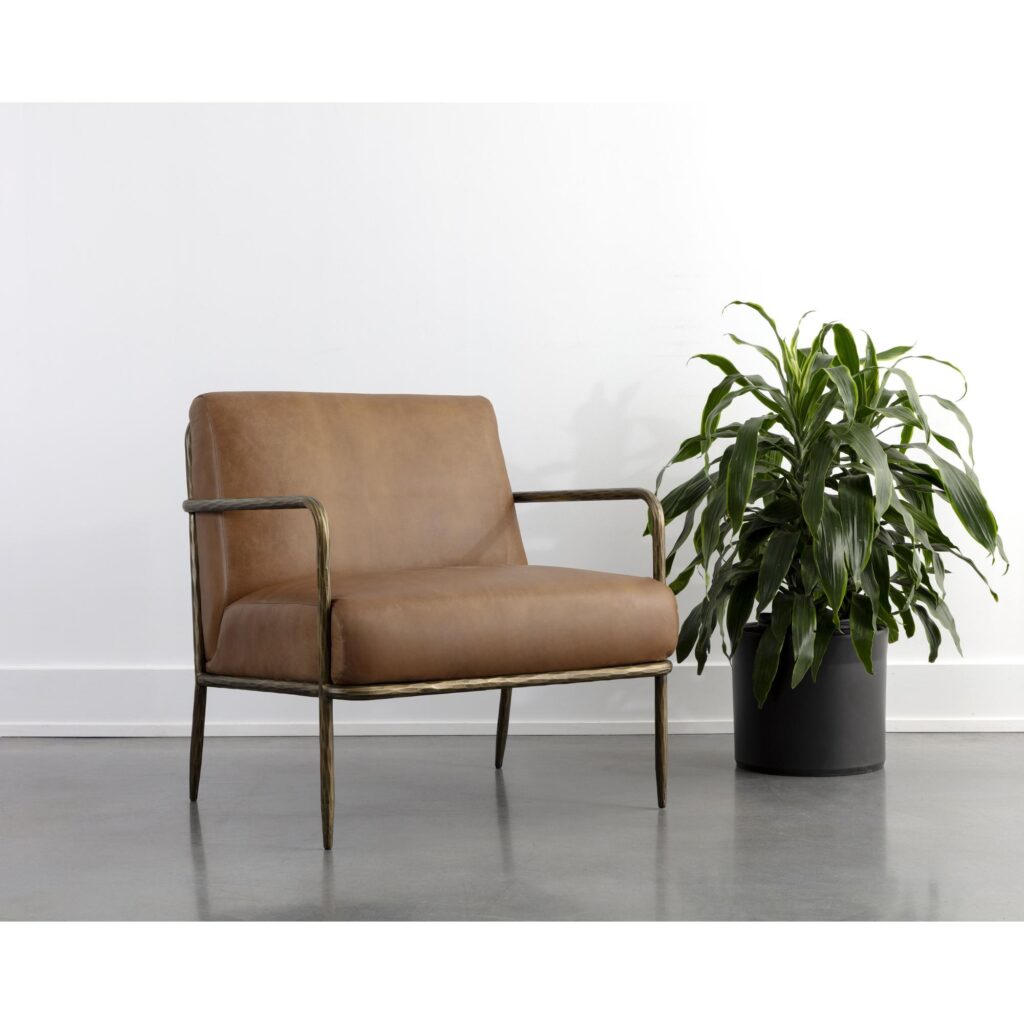 Lathan Lounge Chair - Tan Leather - Image 5