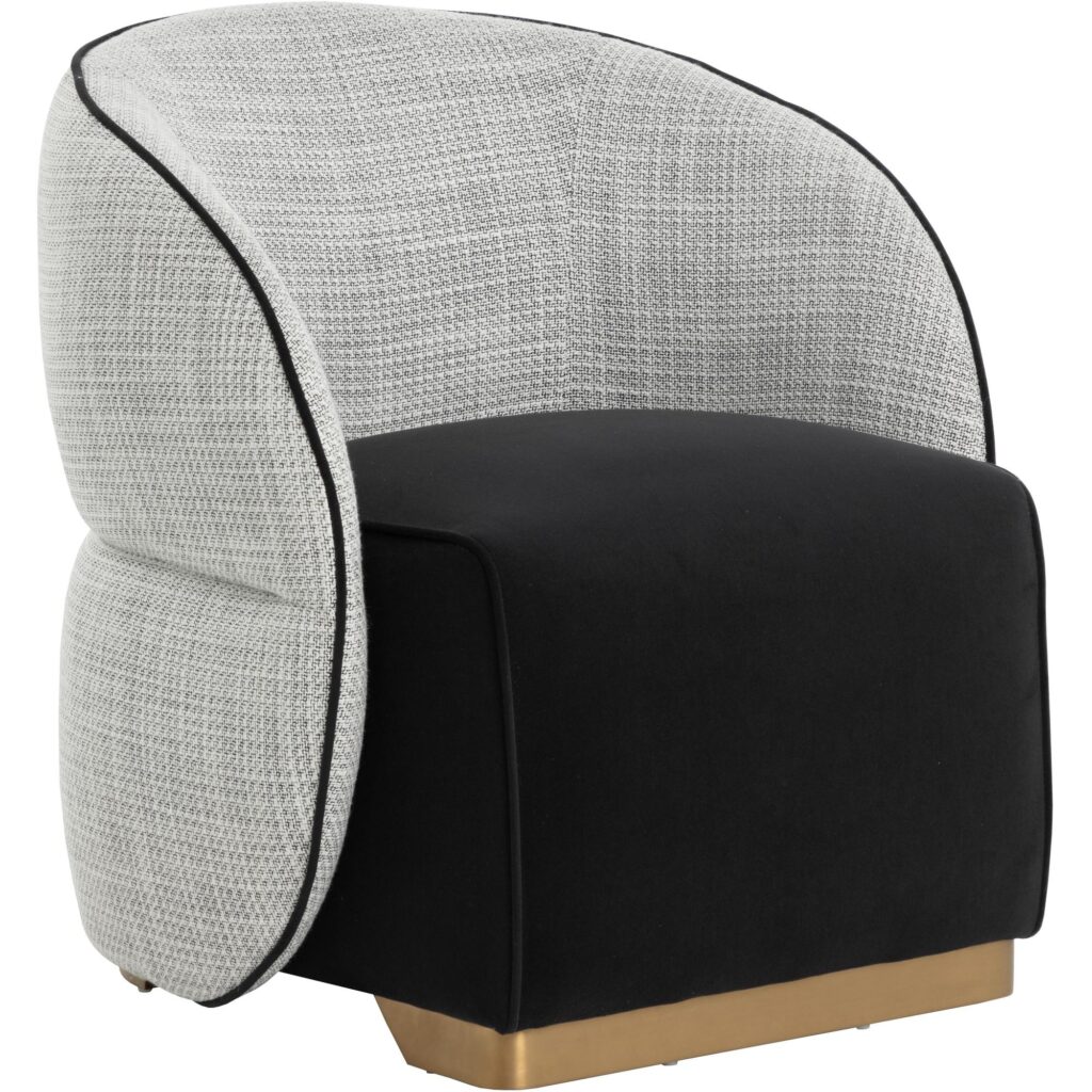 Fatina Lounge Chair - Abbington Black / Vera White Pepper - Image 6