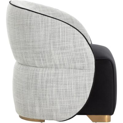 Fatina Lounge Chair - Abbington Black / Vera White Pepper 111363 111363 FATINA LOUNGE CHAIR ABBINGTON BLACK VERA WHITE PEPPER 22