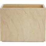 Leilani Planter - Medium - Travertine Look - Natural 111372 111372 LEILANI PLANTER RECTANGULAR MEDIUM TRAVERTINE LOOK 1