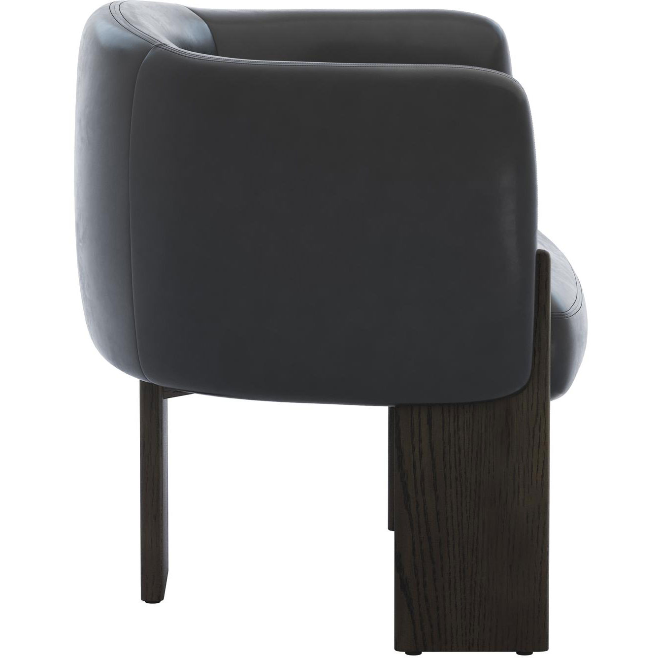 Trine Lounge Chair - Dark Brown - Vintage Black Night Leather 3 Trine Lounge Chair - Dark Brown - Vintage Black Night Leather - Image 3