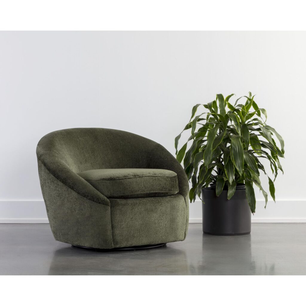 Bliss Swivel Lounge Chair - Bergen Olive - Image 5