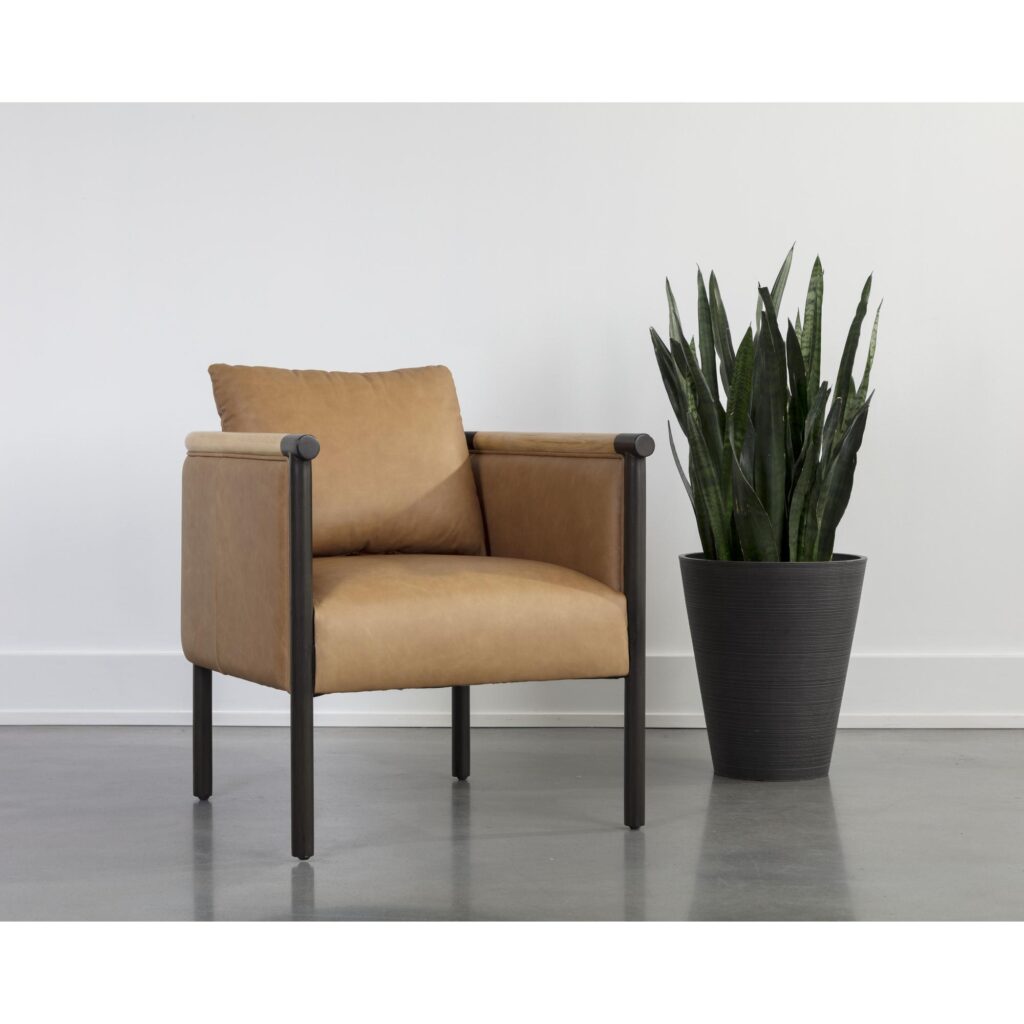 Wilder Lounge Chair - Ludlow Sesame Leather - Image 5