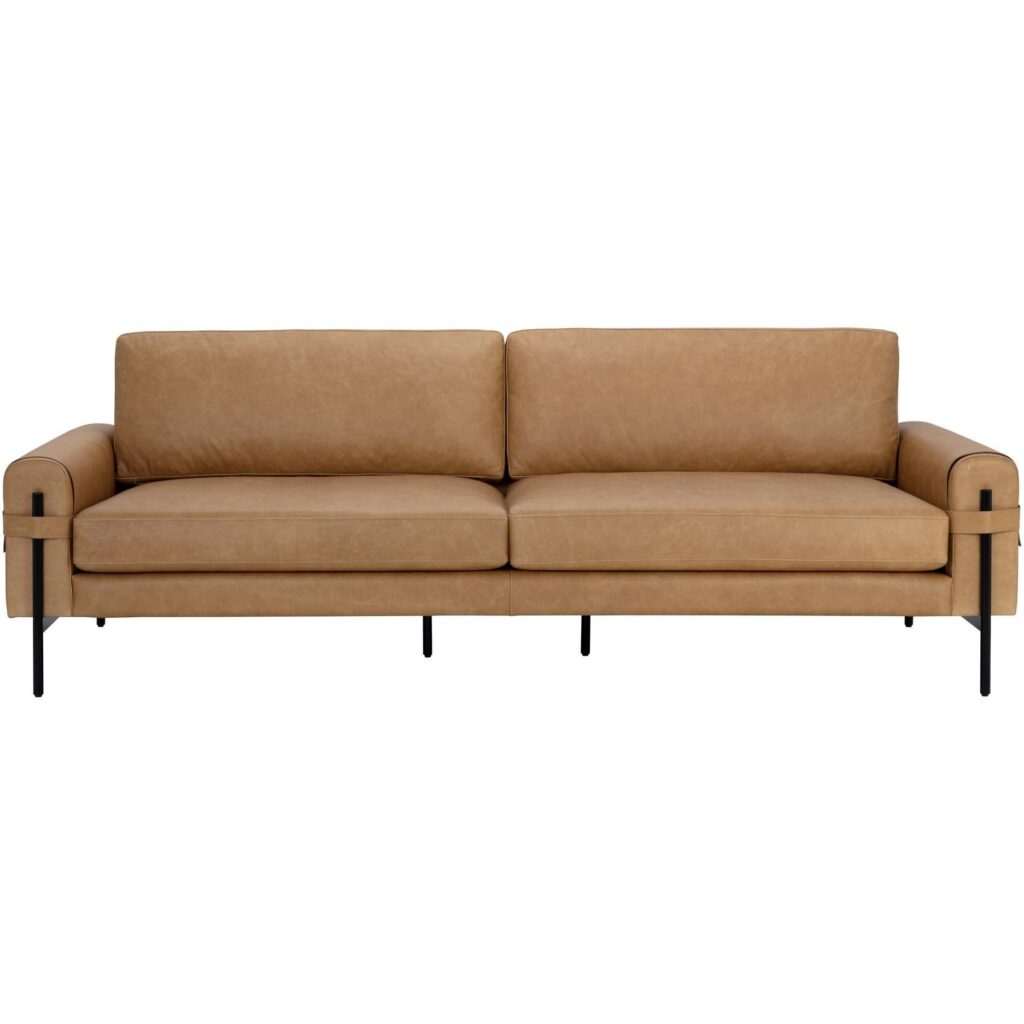 Camus Sofa - Ludlow Sesame Leather - Image 2