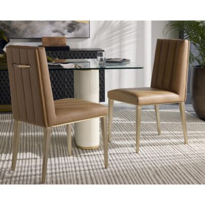 Wilbur Dining Chair - Milliken Cognac 111429 111429 WILBUR DINING CHAIR MILLIKEN COGNAC 5