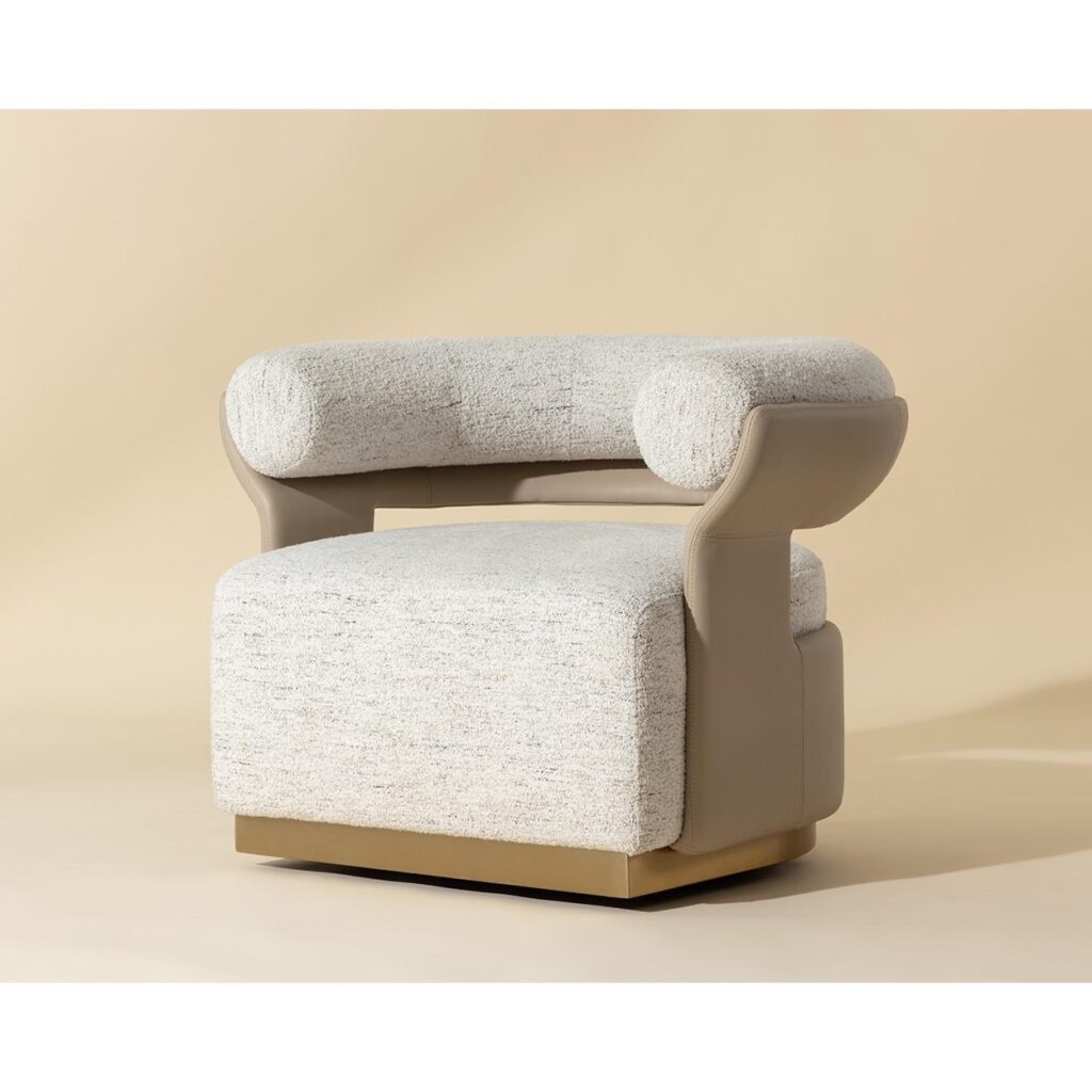 Olida Swivel Lounge Chair - Hailey Moon / Napa Beige