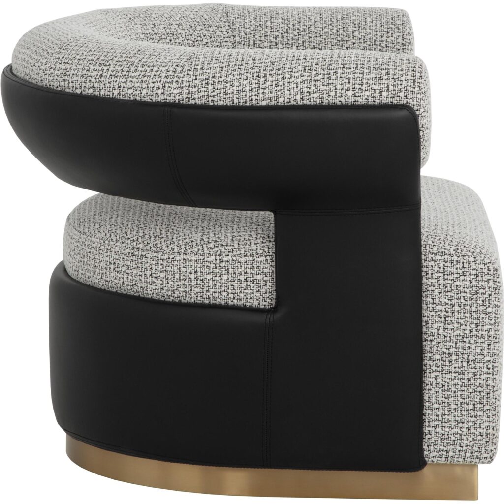 Olida Swivel Lounge Chair - Helios Check Black / Napa Black - Image 6