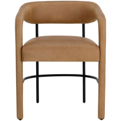 Mavia Dining Armchair - Ludlow Sesame Leather 111453 111453 MAVIA DINING ARMCHAIR LUDLOW SESAME LEATHER 1